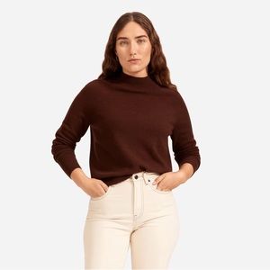 NWT Everlane Cashmere Raglan Mockneck in Brown size Large